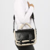 SEIDENFELT Tasche Drevja Satchel Glossy Skien Black & Beige Teddy OS